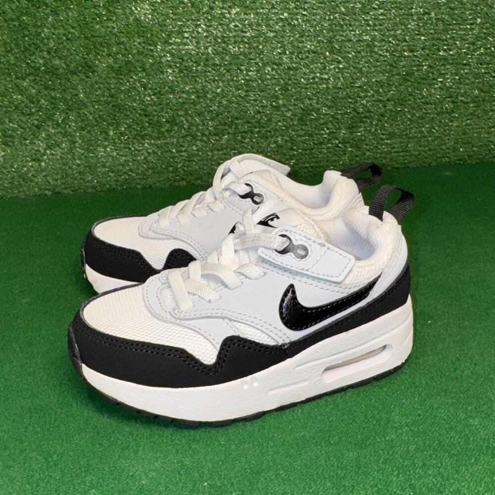 Nike Air Max 1 EasyOn White Black DZ3308-106 Toddler Baby Size 8C